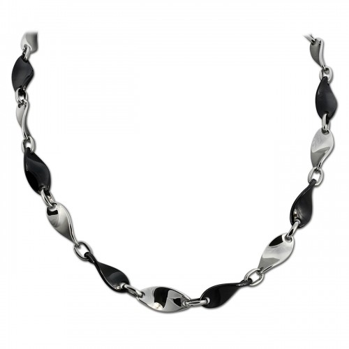 Amello Halskette Keramik Welle schwarz Damen Edelstahlschmuck ESKX08S