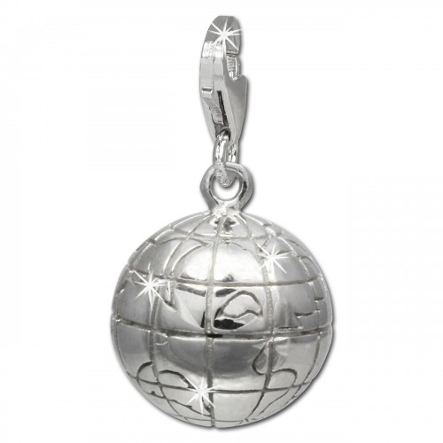 SilberDream Charm Weltkugel 925er Silber Armband Anhänger FC724I