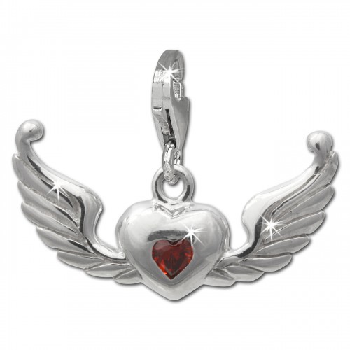 SilberDream Charm Fliegendes Herz 925er Silber Armband Anhänger FC721R