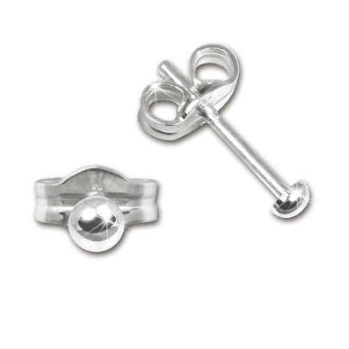 SilberDream mini-Ohrstecker Halbkugel 25mm Silber 925 Ohrring SDO5552