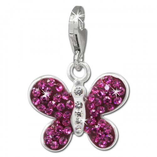 SilberDream Glitzer Charm Schmetterling fuchsia Zirkonia Kristalle GSC546P