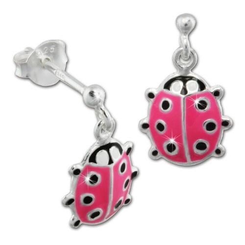 Kinder Ohrring Marienkfer rosa Silber Ohrstecker Kinderschmuck TW SDO8106P