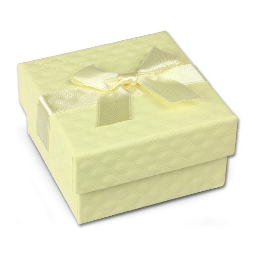 SD Geschenkverpackung ocker 65x65x35mm Schmuckschachtel mit Schleife VE3163N