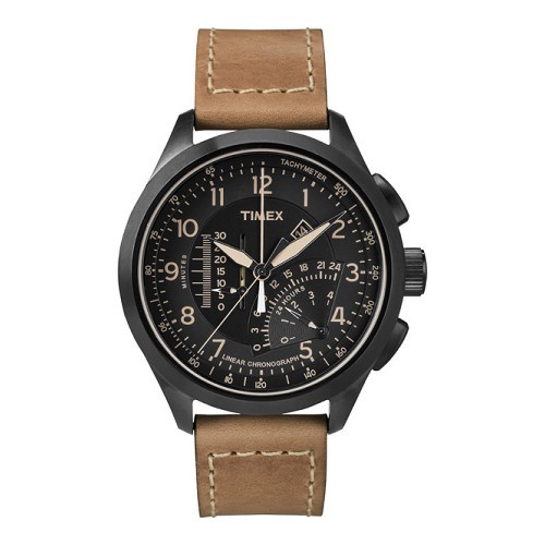 TIMEX Uhr schwarz-braun Herrenuhr TIMEX IQ Uhren Kollektion UT2P277