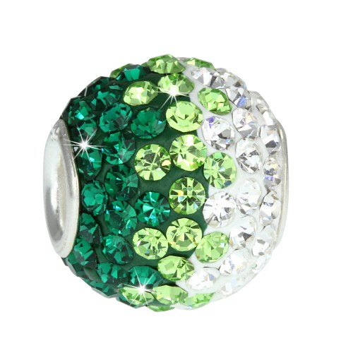 SilberDream Glitzer Bead Swarovski Elements dunkelgrn ICE 925 GSB009