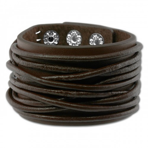 SilberDream Lederarmband dunkelbraun Herren Leder Armband LAP010B