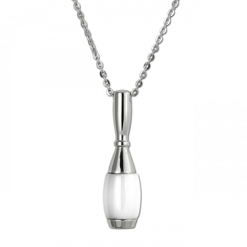 Amello Halskette Keramik Kegel weiß Damen Edelstahlschmuck ESKX15W