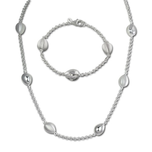 SilberDream Schmuck Set Tropfen Collier Armband 925 Silber SDS416