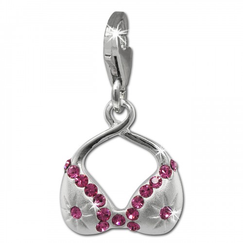 SilberDream Charm BH Zirkonia rosa 925 Silber Armband Anhänger FC863A