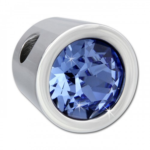 Amello Kettenanhänger Edelstahl Swarovski Elements Zirkonia hellblau ESHS01H