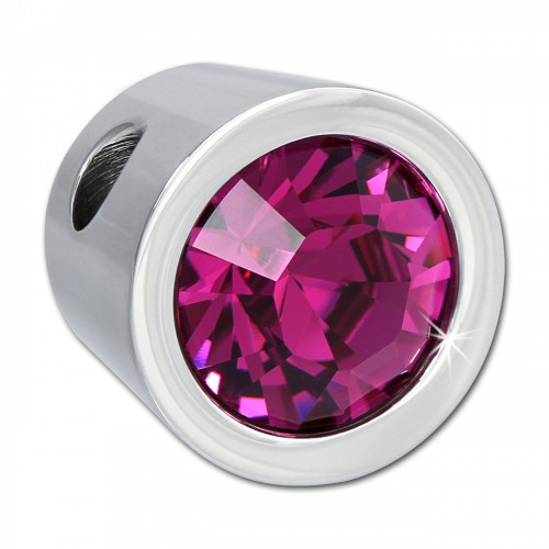 Amello Kettenanhänger Edelstahl Swarovski Elements Zirkonia fuchsia ESHS01P