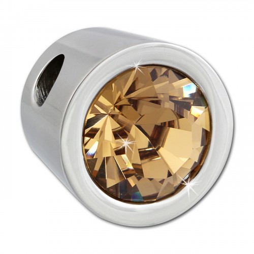 Amello Kettenanhänger Edelstahl Großer Swarovski Elemen bernstein ESHS01Y