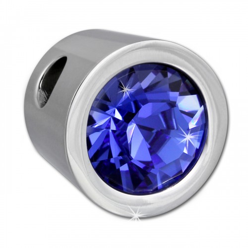 Amello Kettenanhänger Edelstahl Swarovski Elements Zirkonia blau ESHS01B