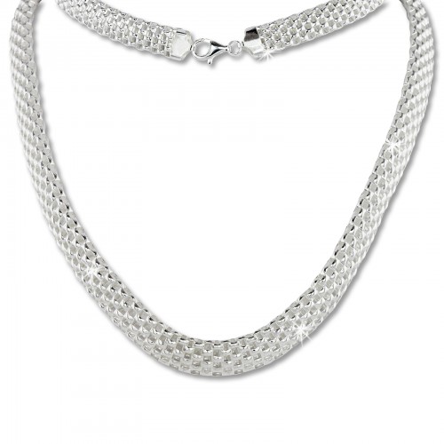 SilberDream Collier Kette Geflecht 925er Silber Damen 45cm SDK22045J
