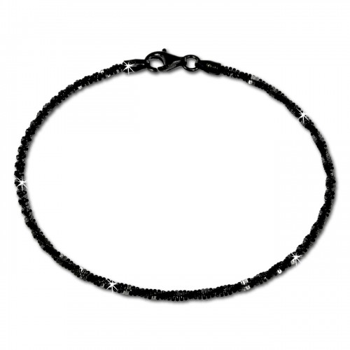 SilberDream Armband gedreht schwarz 925 Silber Damen SDA2059S