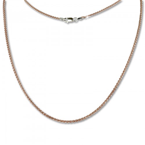 SilberDream Collier Kette Zopf Rose vergoldet 925 Silber 45cm SDK21545E