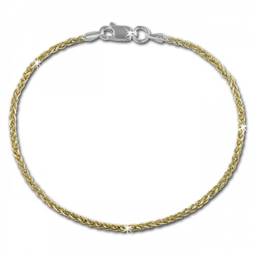 SilberDream Armband Zopf vergoldet 925er Silber Damen 19cm SDA2069Y