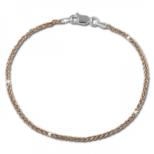 SilberDream Armband Zopf Rose vergoldet 925er Silber Damen 19cm SDA2069E