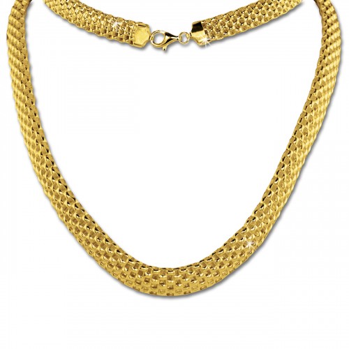 SilberDream Collier Kette Geflecht vergoldet Damen 45cm SDK22045Y