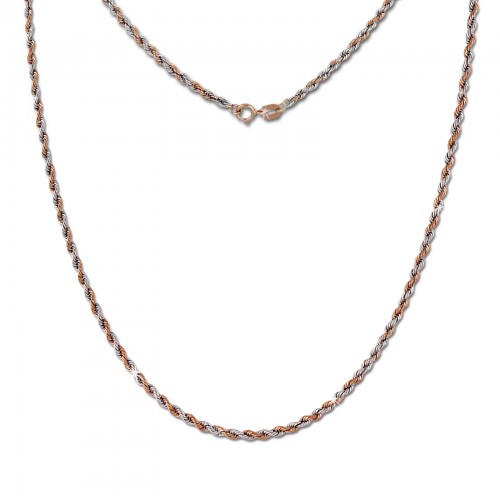 SilberDream Collier Kette Zopf Rose Gold Damen 45cm 8 Karat GDK00245T