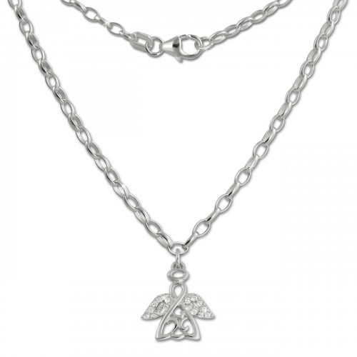 SilberDream Kinder-Kette Engel Zirkonia wei 925 Silber SDK01638