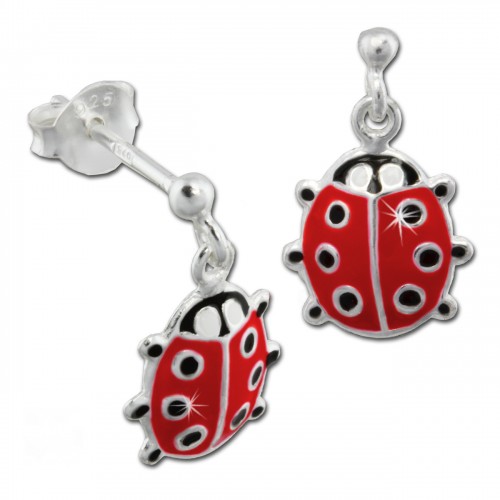 Kinder Ohrring Marienkfer rot Silber Ohrstecker Kinderschmuck TW SDO8106R