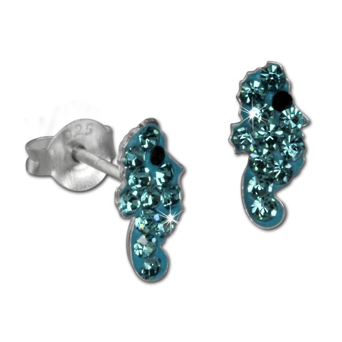 Kinder Ohrring Seepferd trkis 925er Silber Kinderschmuck TW SDO8019T