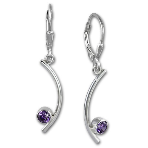 SilberDream Ohrring Hngender Zirkonia lila 925er Ohrhnger SDO581V