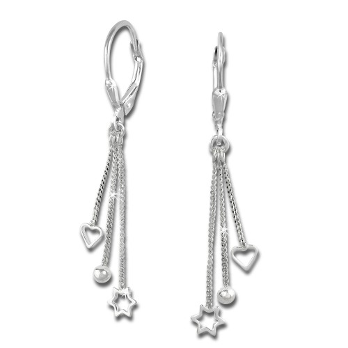 SilberDream Ohrhnger 3er Kettchen Ohrring 925er Silber SDO5733