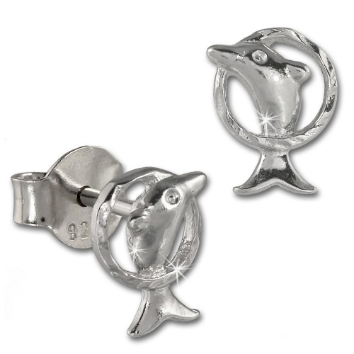 SilberDream Ohrstecker Delfin 925 Sterling Silber Kinder Ohrringe SDO411