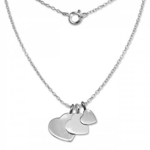 SilberDream Kette 3 Herzen 925er Sterling Silber 45cm Halskette SDK8001J