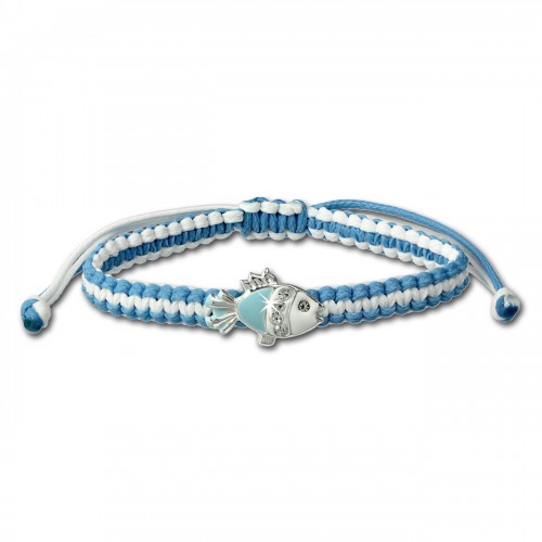 Kinder Armband hellblau mit Fisch Kinderschmuck 925er Silber TW SDA8001H