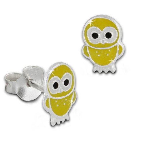 Kinder Ohrring Kuzchen gelb Silber Ohrstecker Kinderschmuck TW SDO8100Y
