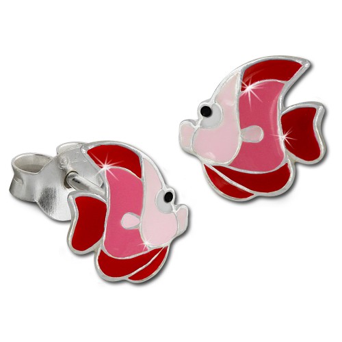 Kinder Ohrring Fisch rotrosa Ohrstecker 925 Kinderschmuck TW SDO8126R