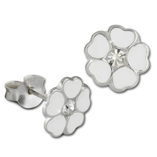 Kinder Ohrring Blmchen wei Ohrstecker 925 Kinderschmuck TW SDO8123W