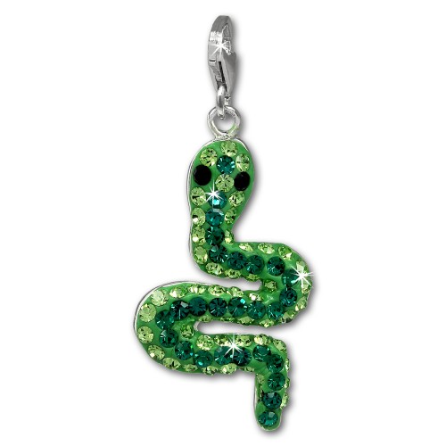 SilberDream Glitzer Charm Schlange Swarovski Elements grn GSC310G