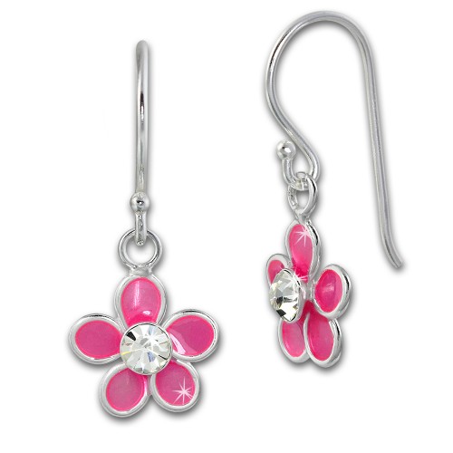 Kinder Ohrring 3D Blume pink Ohrhnger 925 Kinderschmuck TW SDO8139P