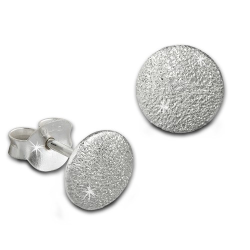 SilberDream Ohrstecker Kreis gefrostet 925er Silber Ohrring SDO8206J