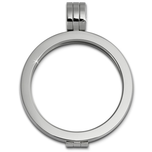 Amello Coinsfassung 30mm Kettenanhänger silber Edelstahlschmuck ESC001J