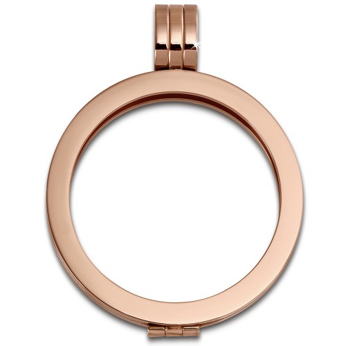 Amello Coinsfassung 30mm Kettenanhänger rosegold Stahlschmuck ESC001E
