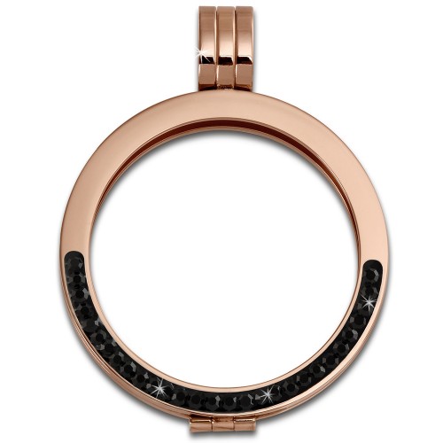 Amello Coinsfassung 30mm Kettenanhänger rose Edelstahlschmuck ESC003S