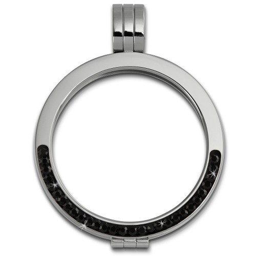 Amello Coinsfassung 30mm Kettenanhänger Zirkonia Edelstahlschmuck ESC002S