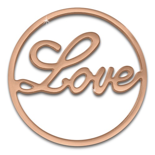 Amello Edelstahl Coin Love rosegold für Coinsfassung Edelstahlschmuck ESC501E