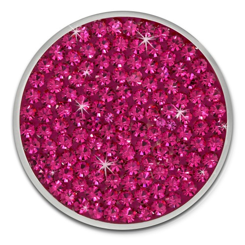 Amello Edelstahl Coin Zirkonia fuchsia für Coinsfassung Edelstahlschmuck ESC301P