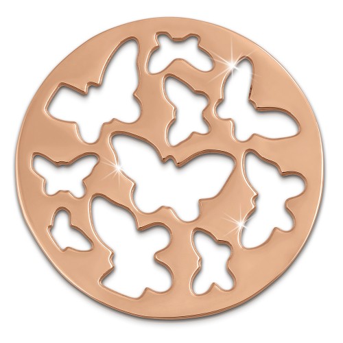 Amello Edelstahl Coin Schmetterling rosegold für Coinsfassung Edelstahl ESC503E