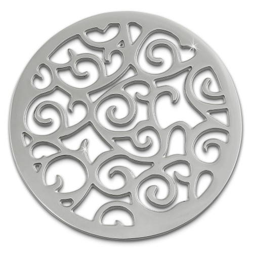 Amello Edelstahl Coin Ornament silber für Coinsfassung Edelstahlschmuck ESC505J