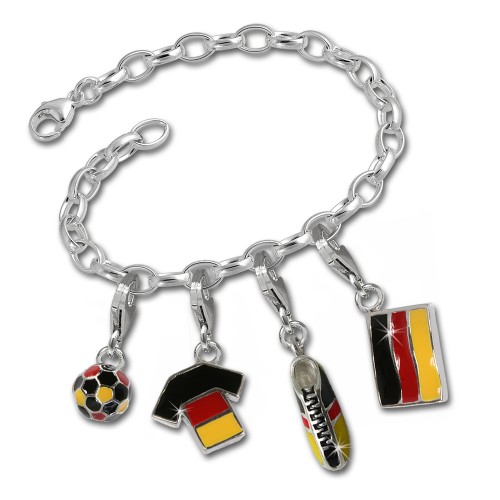 SilberDream 925 Silber Charms Fussball FAN Set Anhänger FCA040