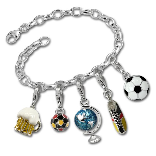 SilberDream 925 Silber Charms Set Fußballfieber Anhänger FCA042