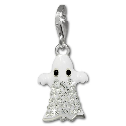 SilberDream Glitzer Charm Gespenst wei Zirkonia Kristalle GSC584W