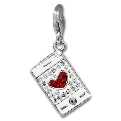 SilberDream Glitzer Charm Smartphone wei Zirkonia Kristalle GSC577W